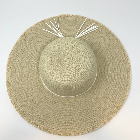 Cappelli Straworld Tan Straw Sunhat With White Tassel One Size New - Picture 2 of 9